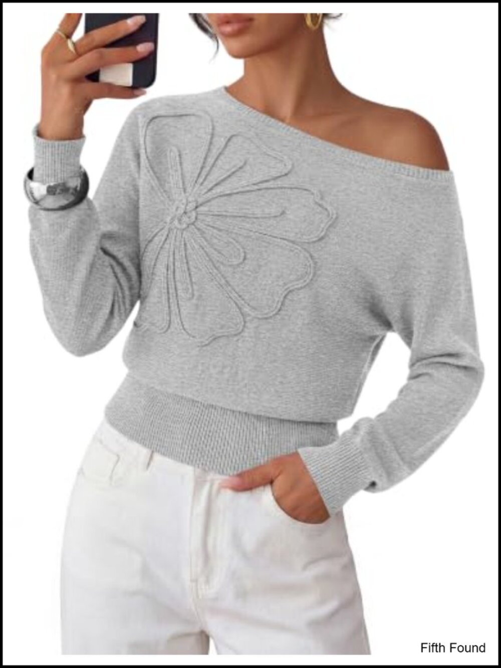 Off The Shoulder Sweater Boat Neck Pullover Knit Top